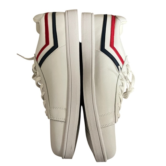 NWT Pony White Leather Sneakers with Red and Navy Stripes - Picture 3 of 5